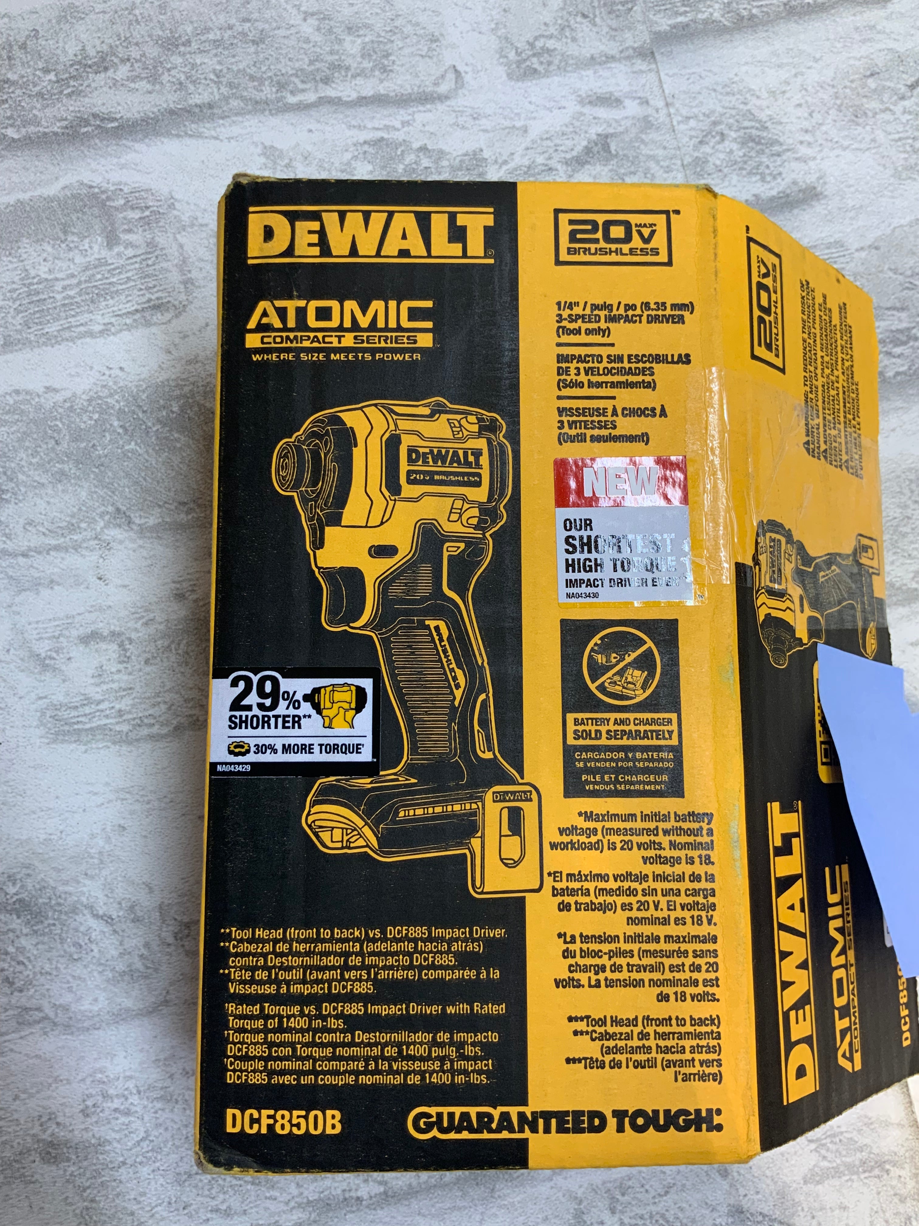 Dewalt ATOMIC 20-Volt MAX Cordless Brushless Compact 1/4 in. Impact Driver (7585690550510)